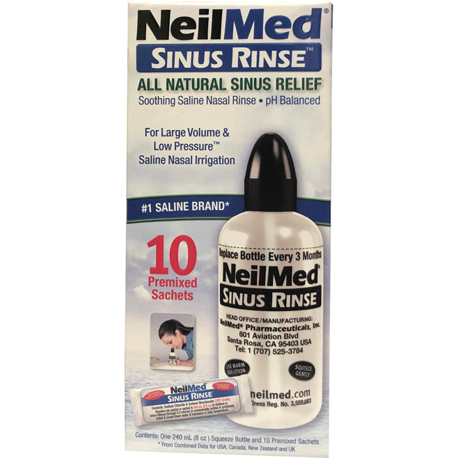 NeilMed Sinus Rinse 60 Sachets and 240ml Bottle Kit