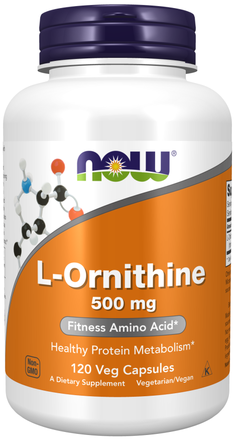 Now L-Ornithine 500 mg Veg Capsules 120