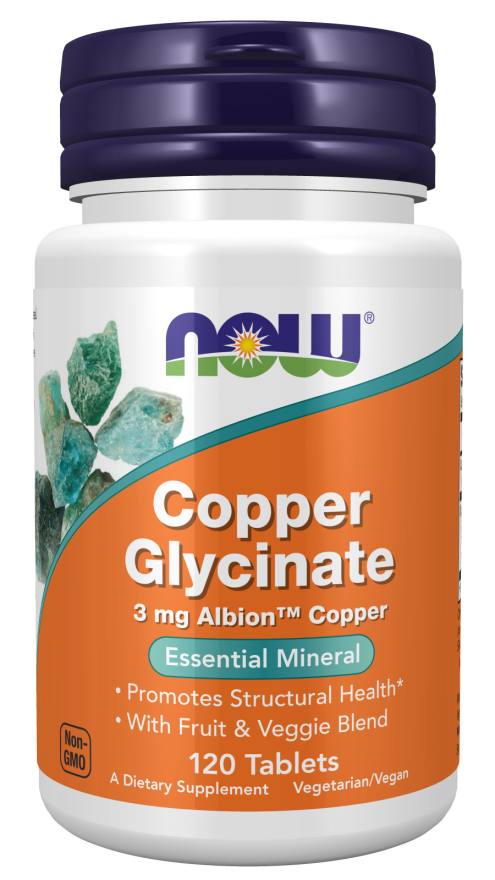 Now Copper Glycinate 3 mg Tablets 120