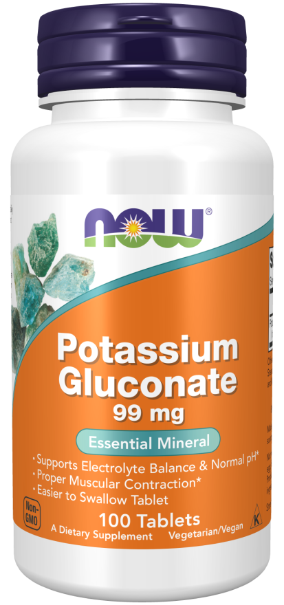 Now Potassium Gluconate 99 mg Tablets 100