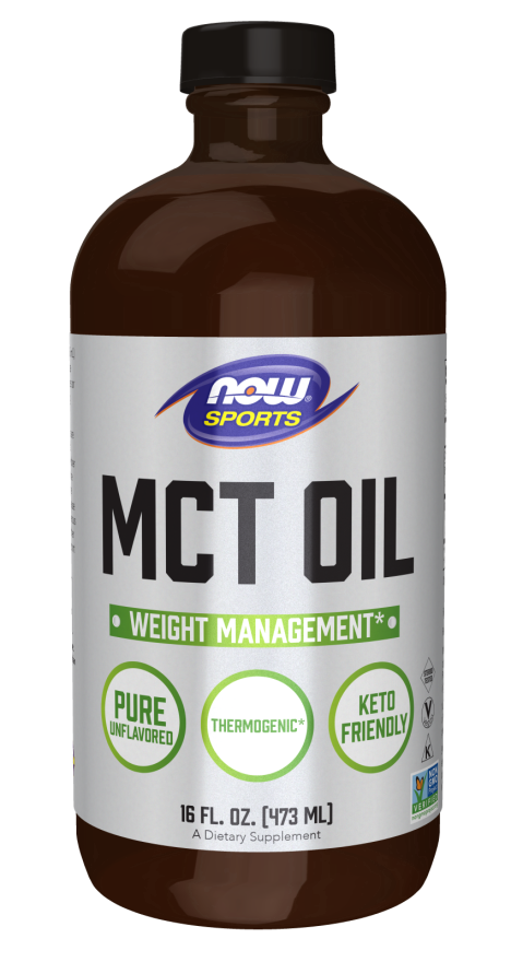 Now MCT Oil Pure in Glass Bottle 473 ml