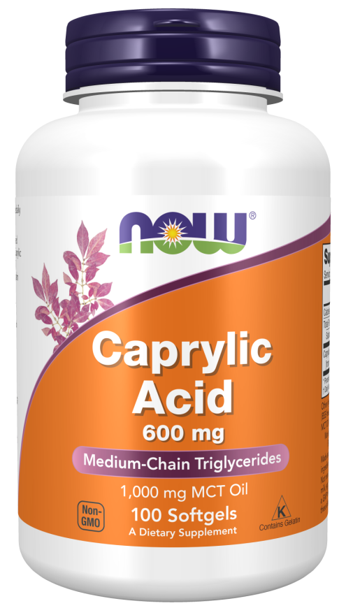 Now Caprylic Acid 600 mg Softgels 100