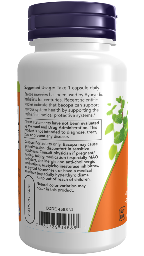 Now Bacopa Extract 450 mg Veg Capsules 90