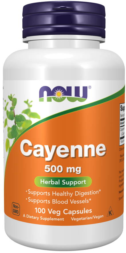 Now Cayenne 500 mg Veg Capsules 100