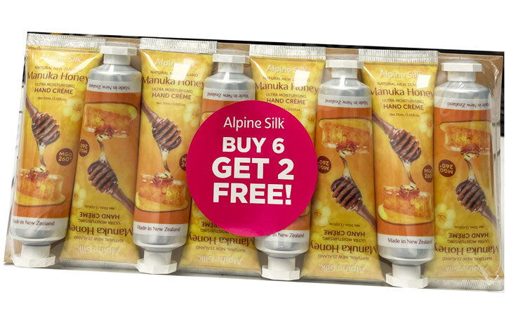 Alpine Silk  Manuka Honey Hand Creme 30ml 6 plus 2 Free