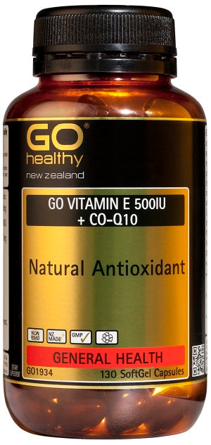 Go Vitamin E 500iu + CoQ10 Softgel Caps 130