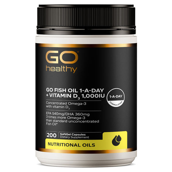 Go Fish Oil 1-a-Day + Vitamin D 1000IU Capsules 200