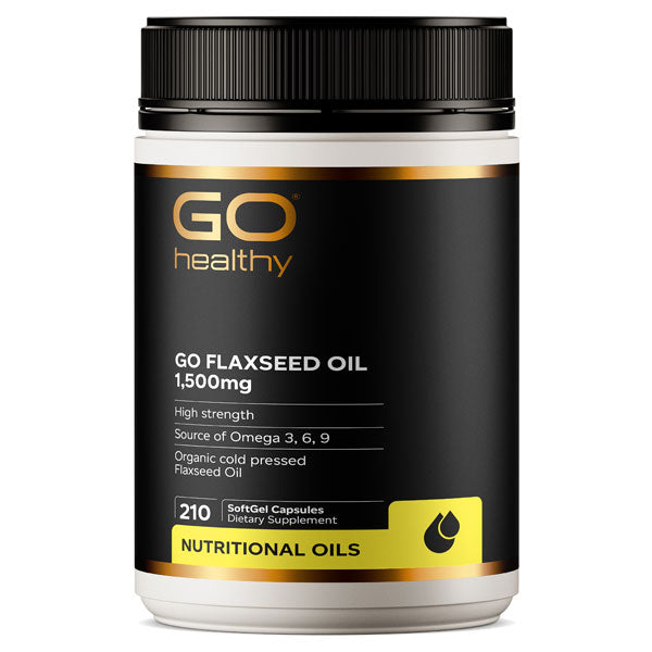 Go Flaxseed Oil 1,500mg Capsules 210