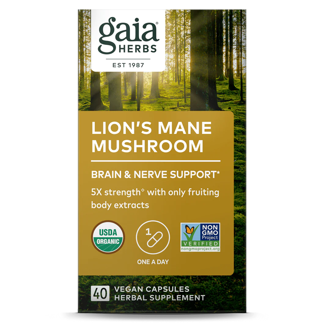 Gaia Herbs Lion's Mane Mushroom Vegecaps 40