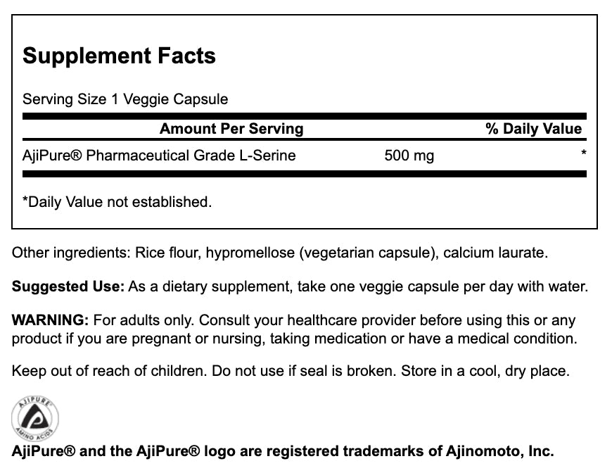 Swanson L-Serine Vegecaps 500mg 60