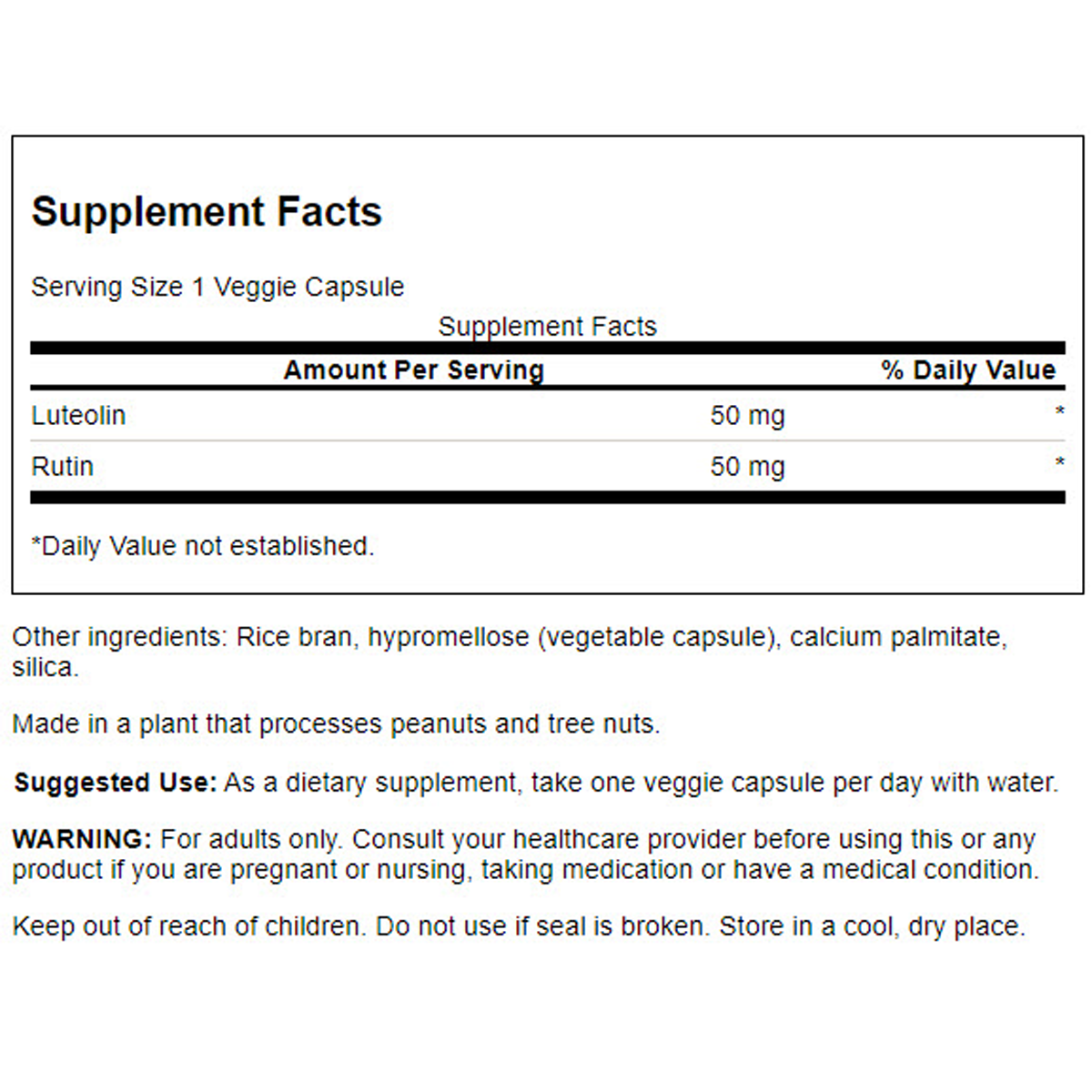 Swanson Luteolin Complex Vegecaps 100mg 30