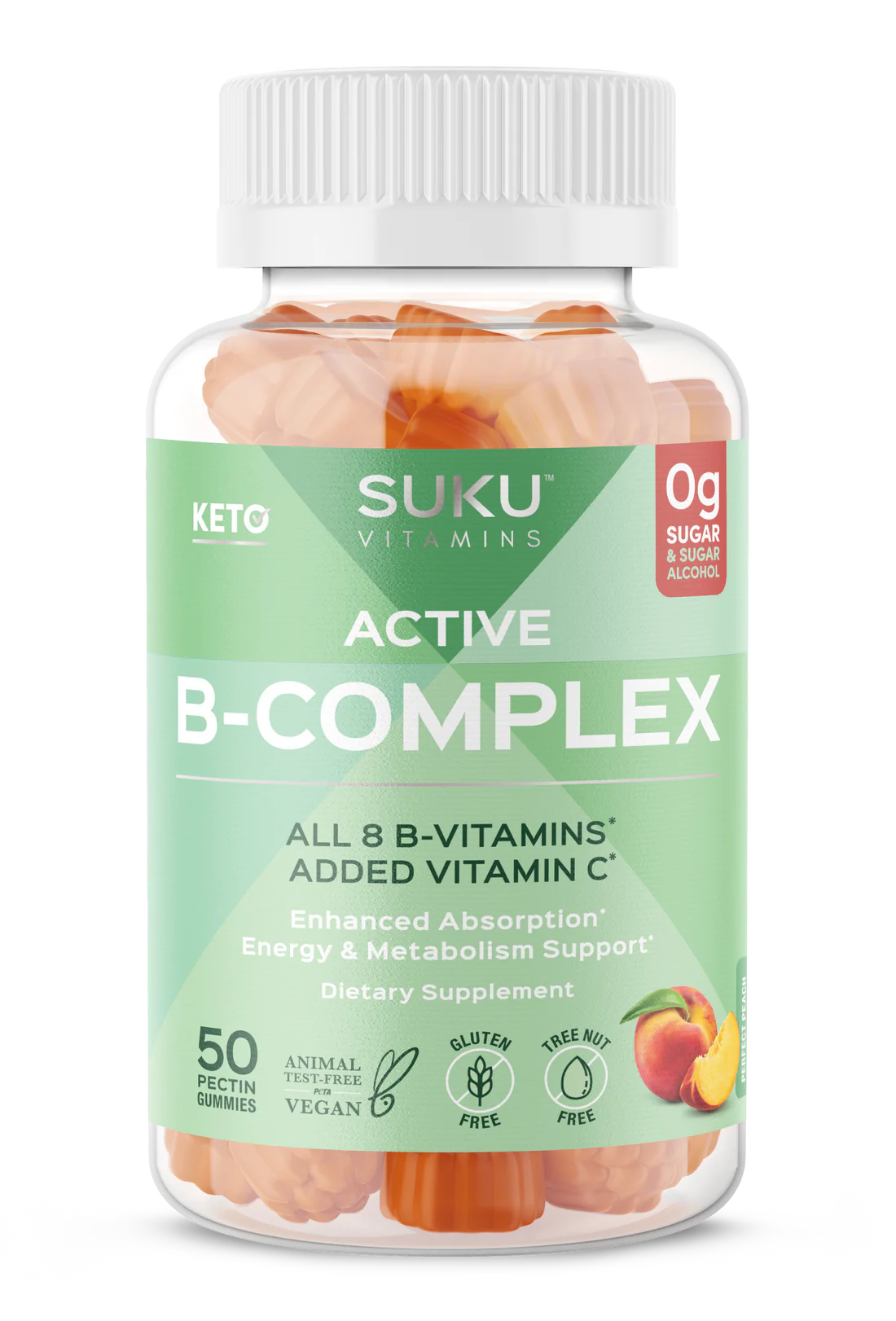 Suku Vitamins Active B-Complex 50 Pectin Gummies.