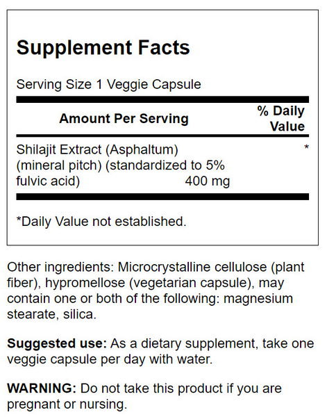 Swanson Shilajit Extract Vegecaps 30