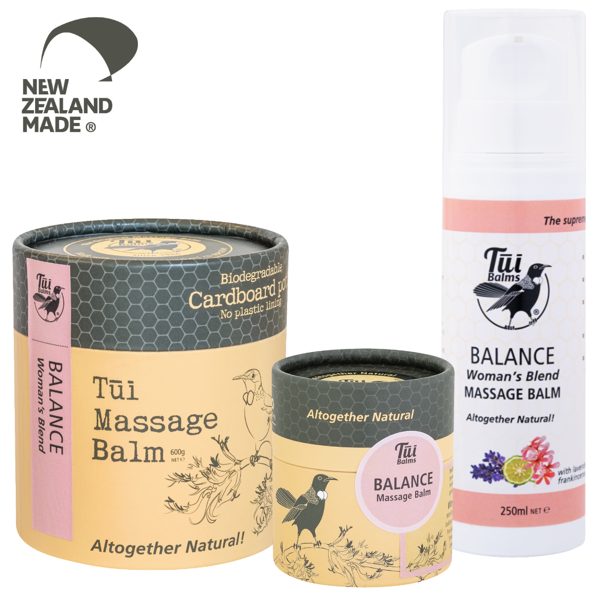 Tui Balms Balance Woman's Blend Massage & Body Balm 250ml Pump