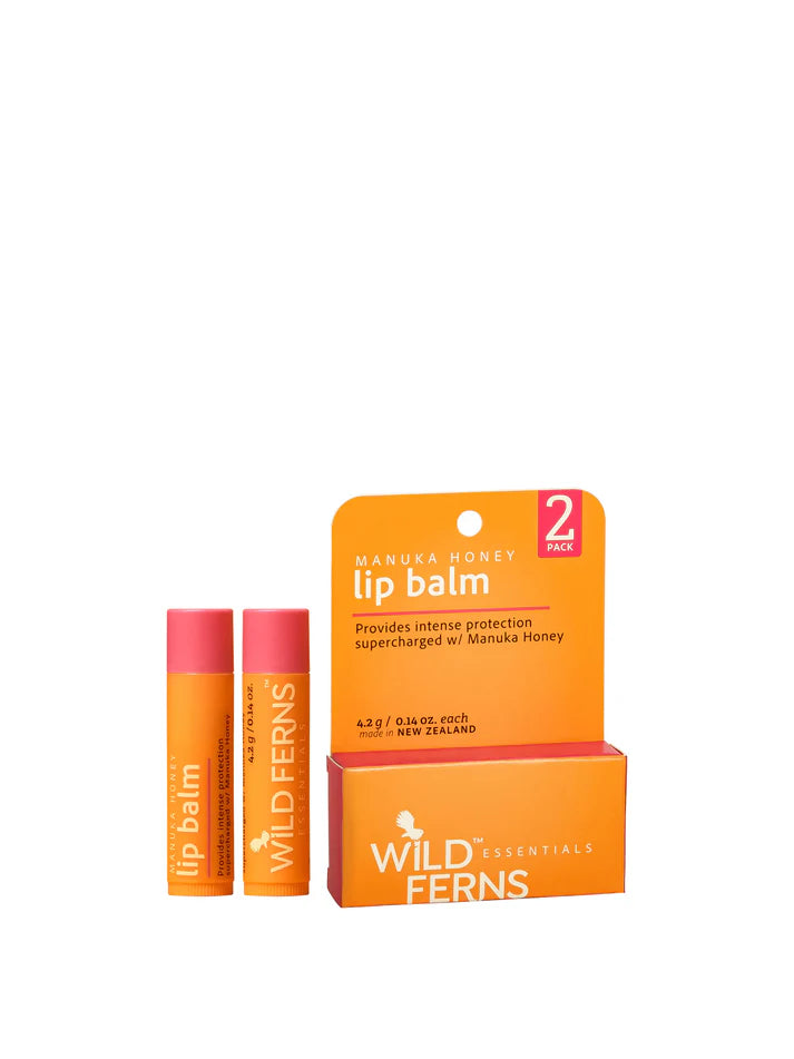 Wild ferns Essentials Lip Balm (2 Pack) 4.2g each (New)