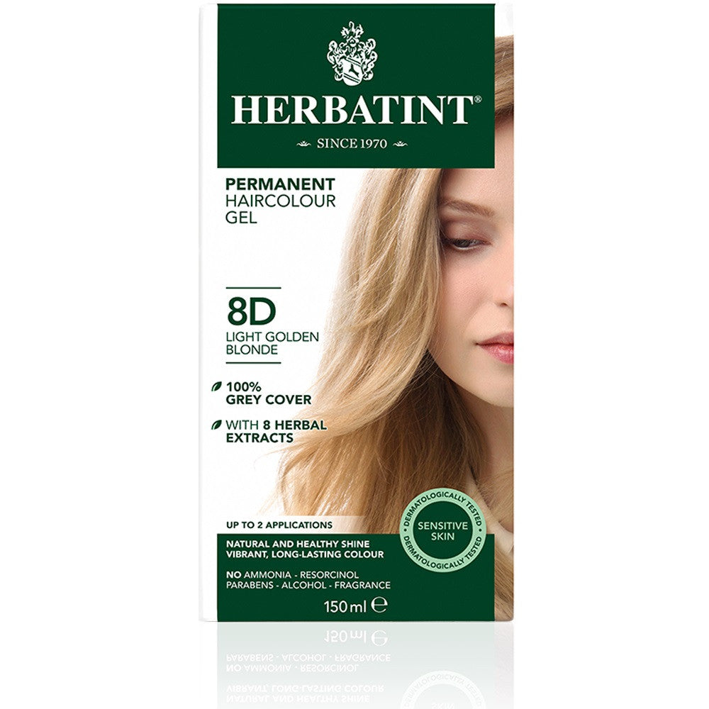 Herbatint Permanent Herbal Haircolour Gel - Light Golden Blonde 8D