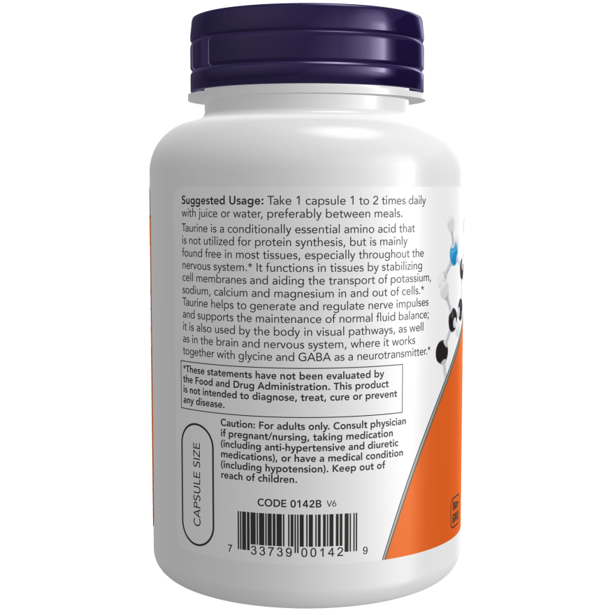 Now Double Strength Taurine 1000mg Vegecaps 100