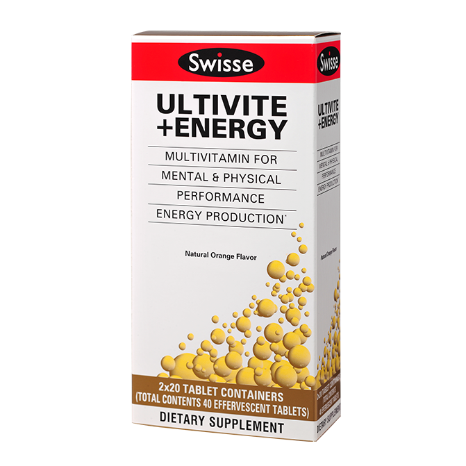 Swisse Ultivite + Energy Effervescent Tablets 40 (2x20)