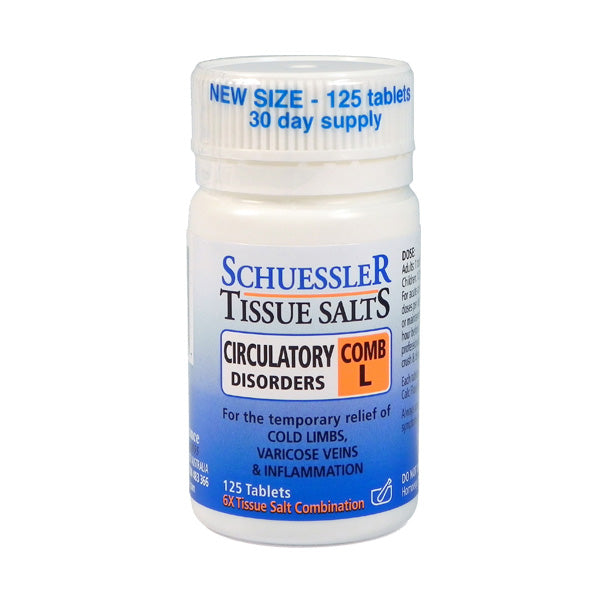 Schuessler Tissue Salt COMB L Circulatory Disorders Tablets 125