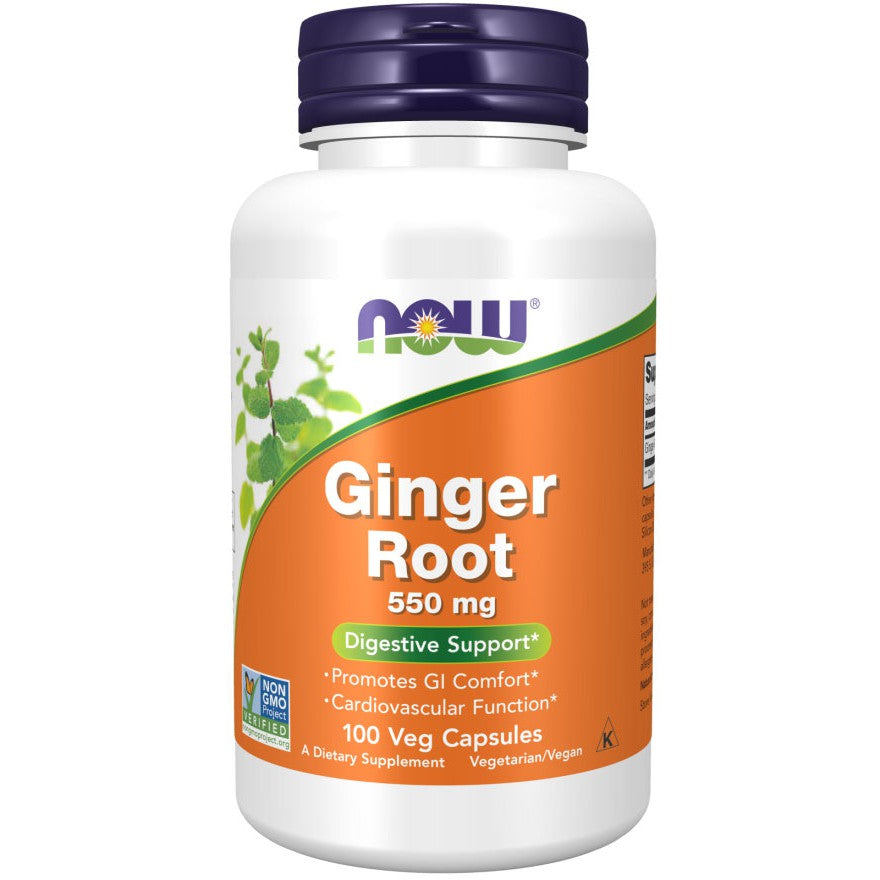 Now Ginger Root 550 mg Veg Capsules 100