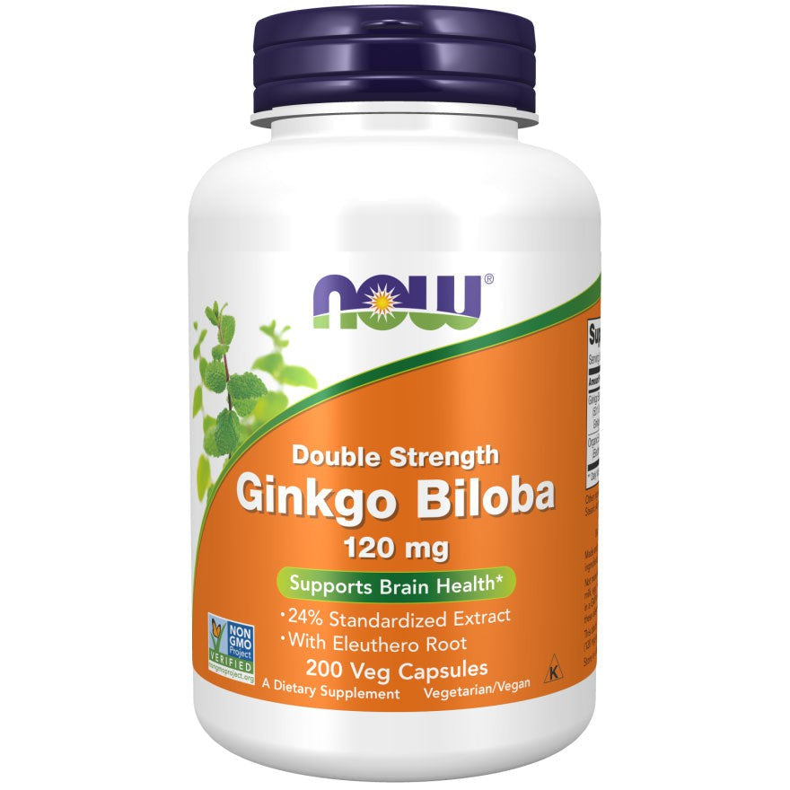 Now Ginkgo Biloba Double Strength 120mg Vegecaps 100